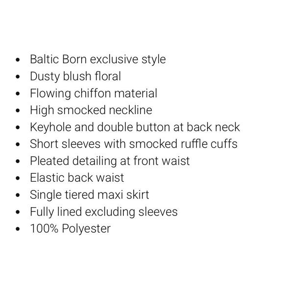 Baltic Born NEW Marie Smock Neck Puff Sleeve Maxi Dress Women’s‎ Size M Floral - Picture 9 of 10